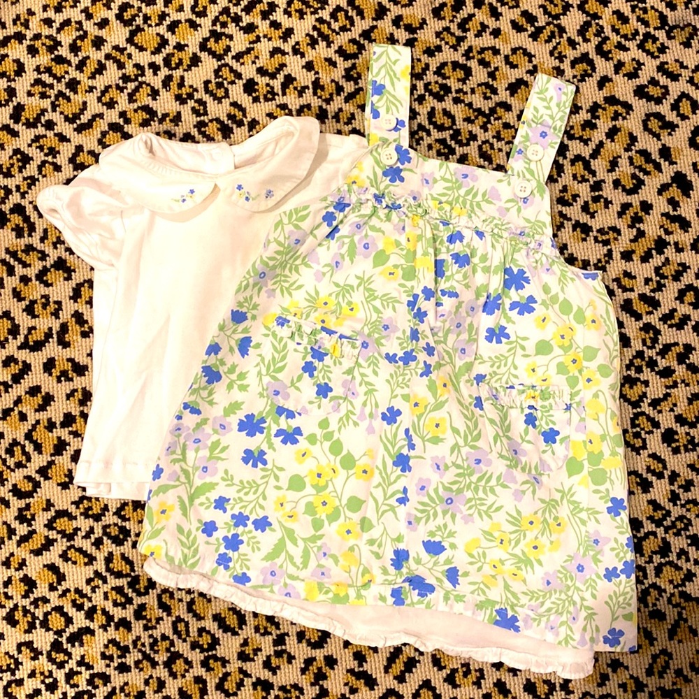 Darling Janie And Jack jumper with pockets and matching top w it embroidery.